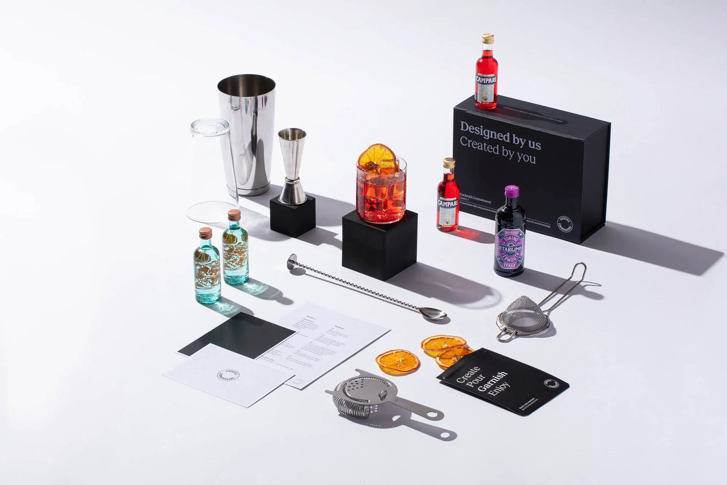 Negroni cocktail kit gift set with advanced bar equipment