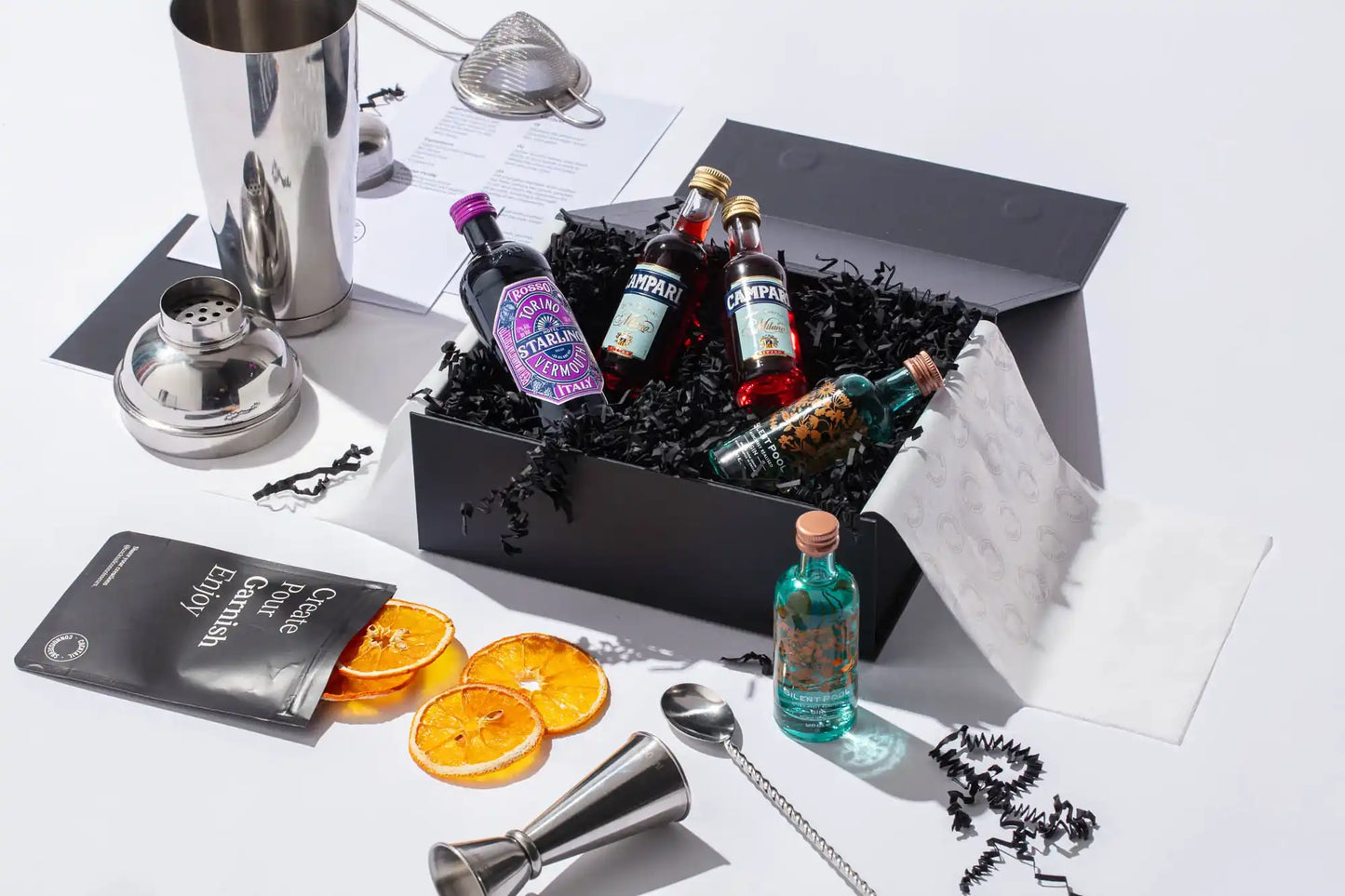 Negroni cocktail kit gift set with beginner bar equipment
