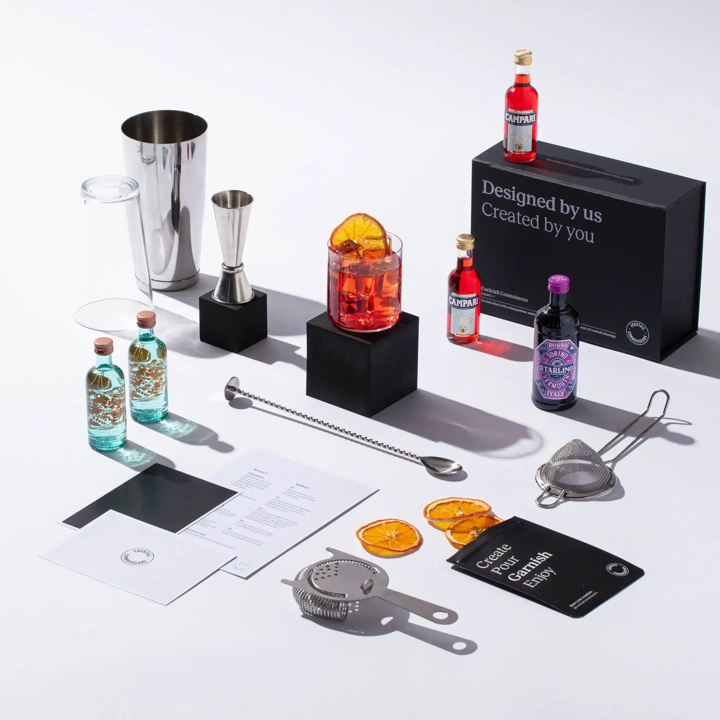 Negroni cocktail kit gift set with advanced bar equipment in gift box