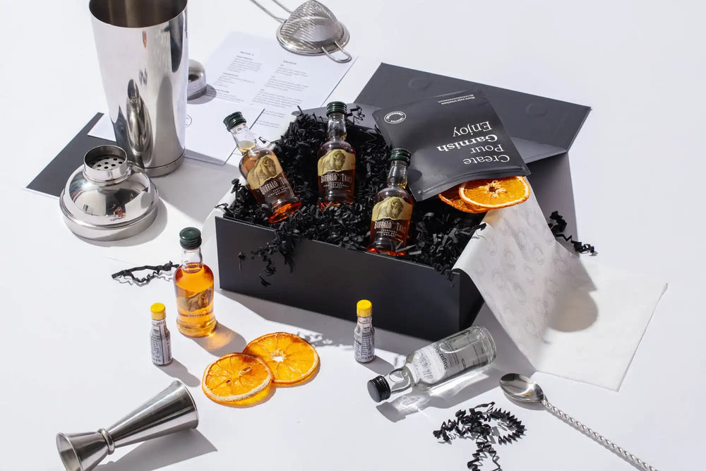 Old Fashioned cocktail kit gift set with beginner bar equipment