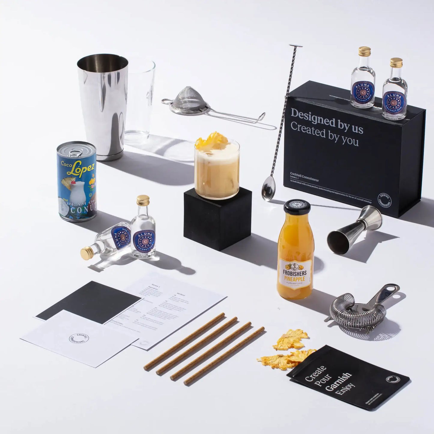 piña colada cocktail kit with advanced bar equipment