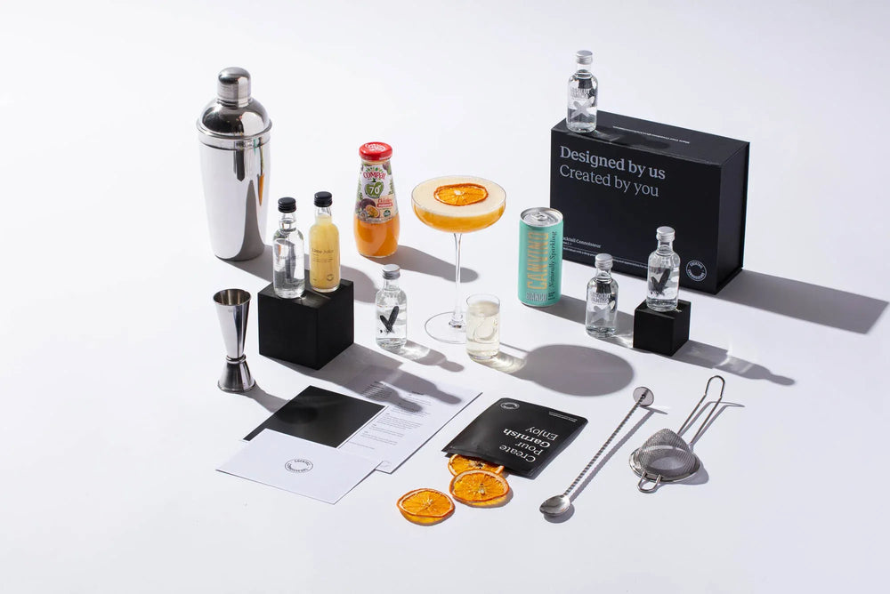 Pornstar Martini cocktail kit gift set with beginner bar equipment