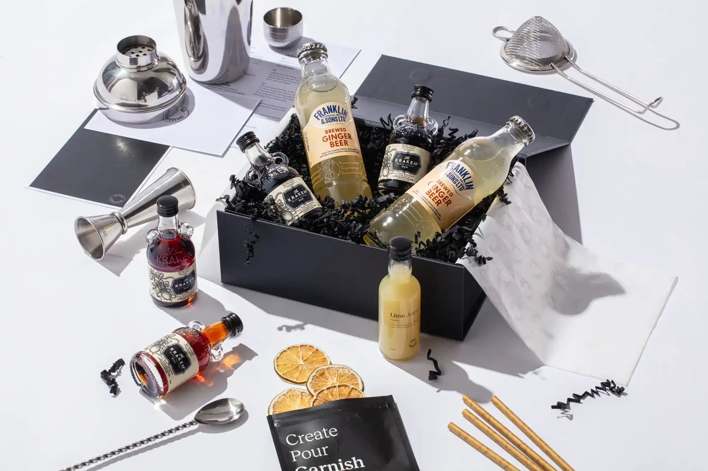 the perfect storm cocktail kit gift set with beginner bar equipment